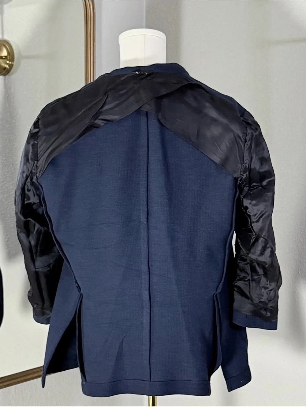 St. Croix Navy Blue 100% Virgin Wool Knit Blazer Jacket IT 56 Made in Italy